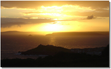 Sunrise over Porthmeor Beach from Burthallan Lane